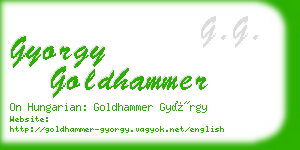 gyorgy goldhammer business card